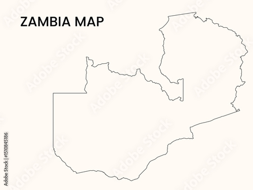 Map of Zambia, Zambia Map Vector Illustration.