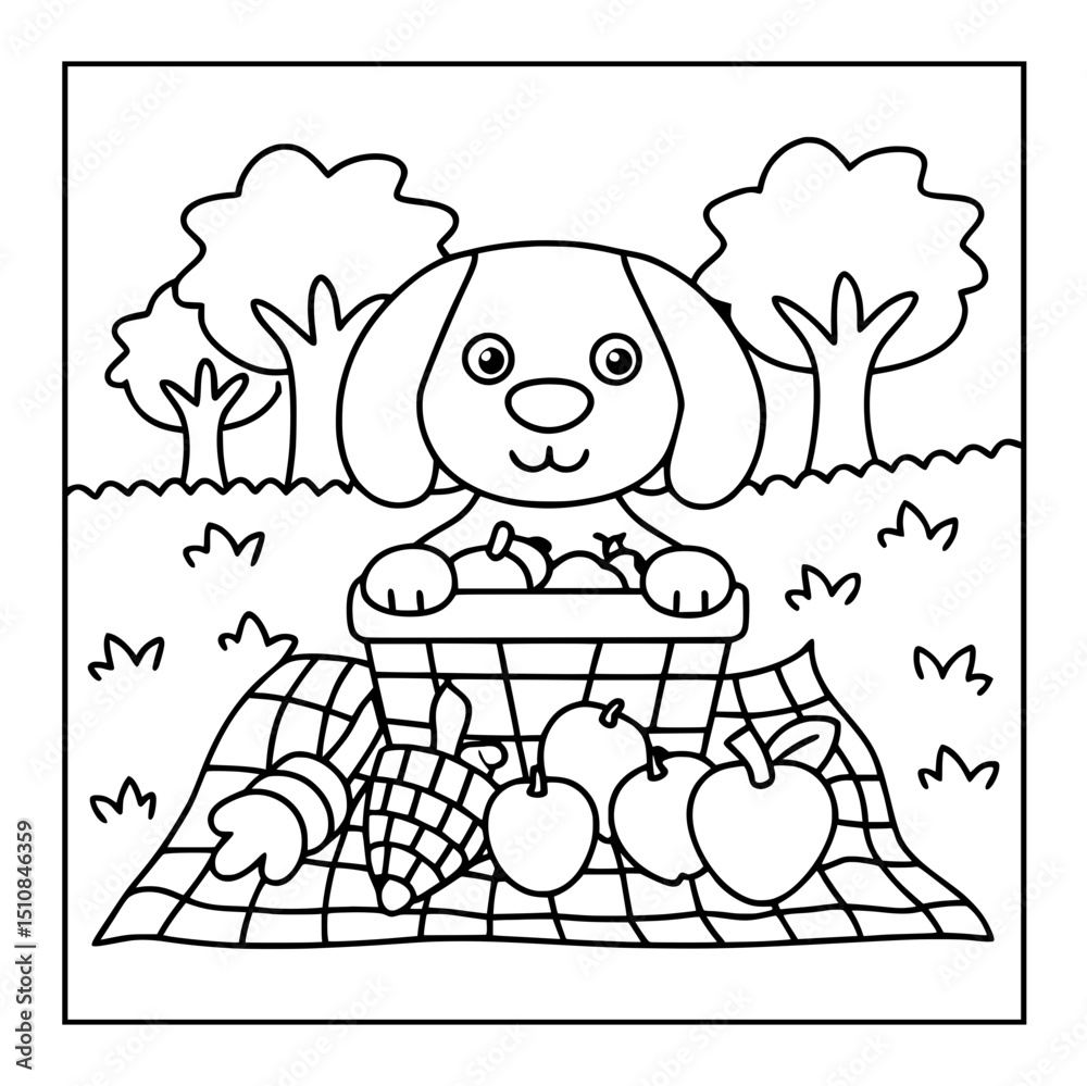 Obraz premium cartoon dog coloring pages for kids