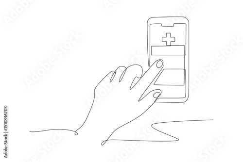 Digital prescriptions concept one-line drawing