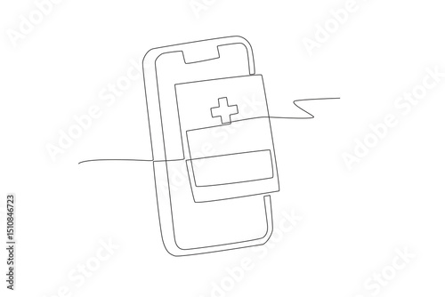 Digital prescriptions concept one-line drawing