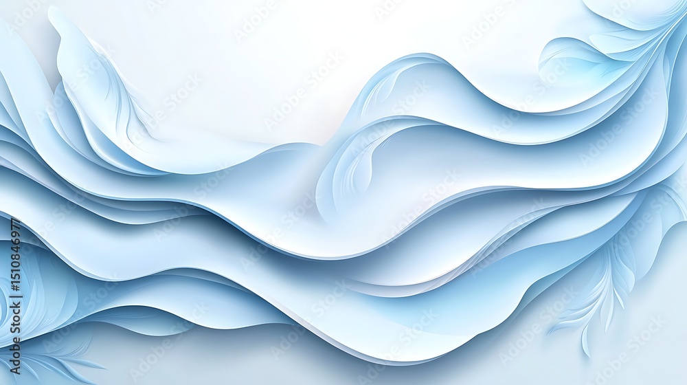 Obraz premium Abstract light blue wavy layered design