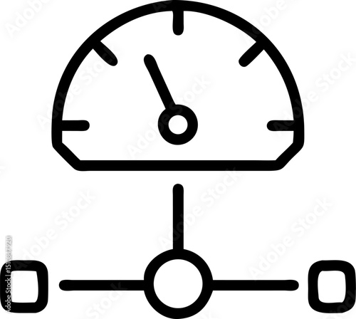 management metric vector outline icon on white or transparent background