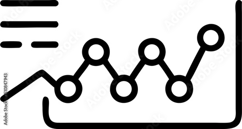 predictive analytics vector outline icon on white or transparent background