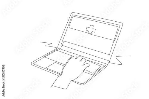 Digital prescriptions concept one-line drawing