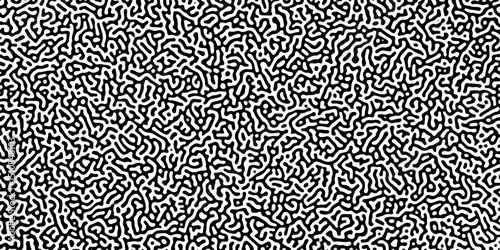 260Turing reaction diffusion monochrome seamless pattern with chaotic motion .Linear design with biological shapes. Organic lines in memphis. abstract turing organic wallpaper background .	