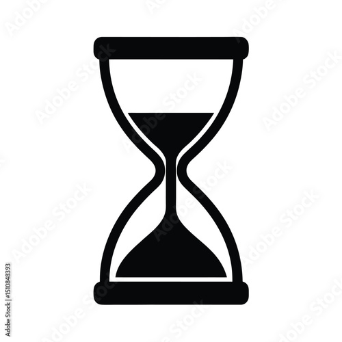 Hourglass Icon Vector Flat and Clean Look Isolated on White Background