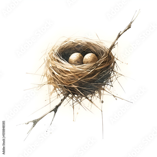 bird nest with eggs