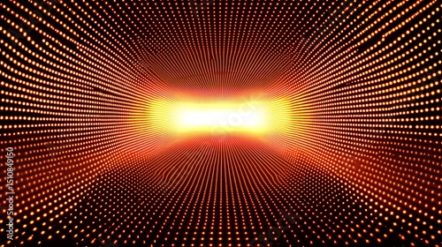 Abstract tunnel of glowing dots