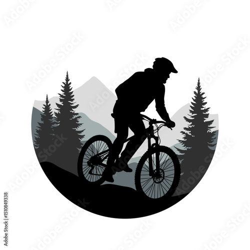 silhouette logo of mountain bike sport (artwork 2)