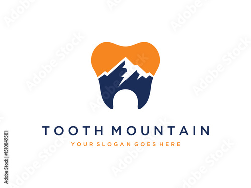 Tooth and Mountain Combination Logo for Dental Branding