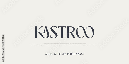 Kastrco modern alphabet font. Creative abstract urban, futuristic, fashion, sport, minimal technology typography. Simple vector illustration with number	