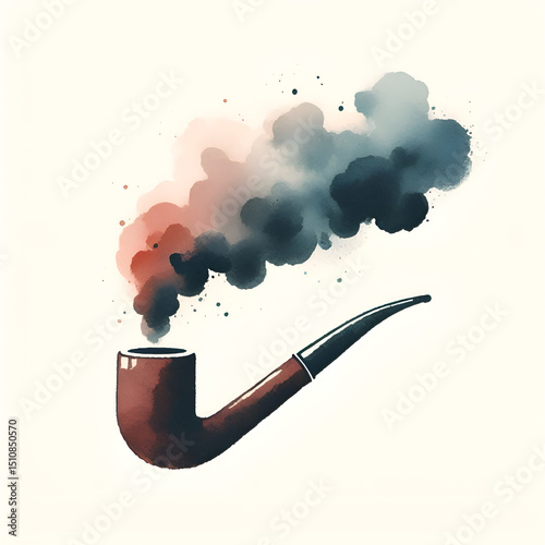 A pipe for smoking. Illustration of a smoking pipe