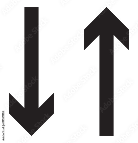 Up Down Arrow Icon North South Pointer Point Lift Elevator Button Download, Black Arrow Set Vector. Black Arrows pointing up and down eps 10