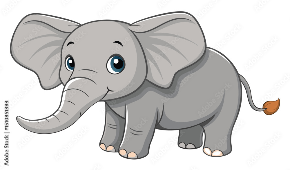 Fototapeta premium Adorable cartoon baby elephant illustration