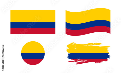 Colombia flag in different forms
