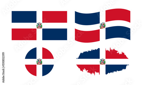 Dominican republic flag in different forms