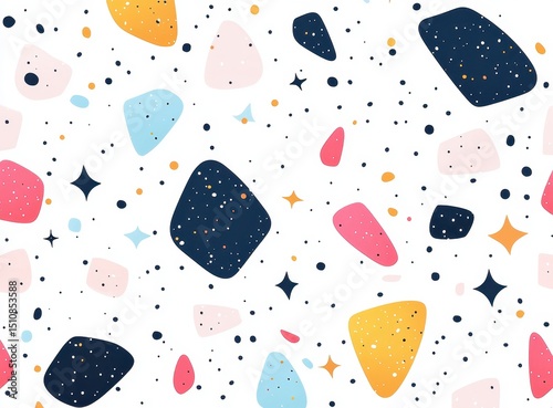 Playful Terrazzo Style Pattern for Kids' Decor, Stationery, and Modern Packaging