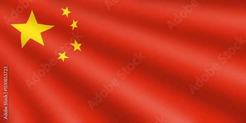 China Flag Waving Background Design National Day Celebration Illustration Traditional Chinese Patriotic Theme