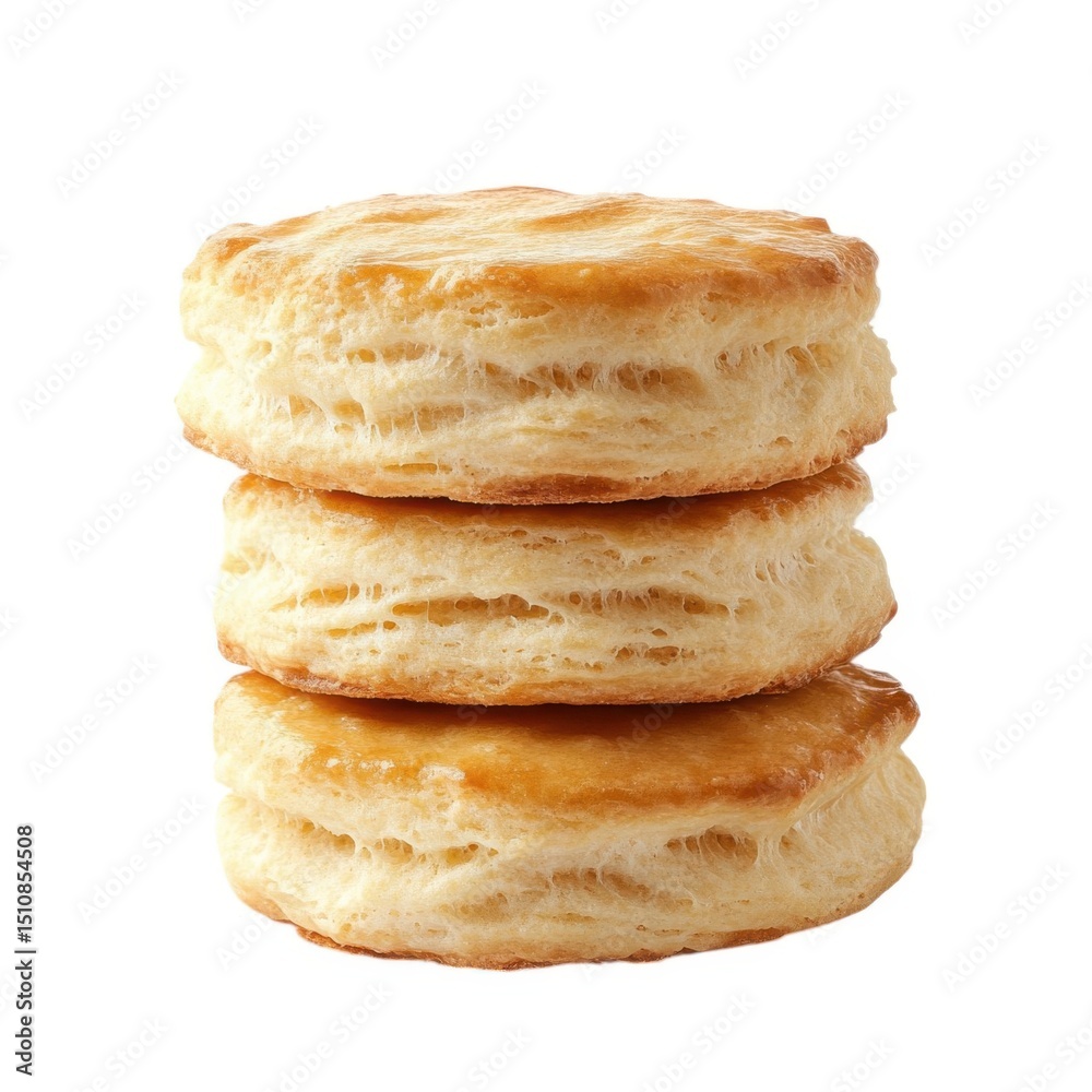 Stack of biscuits baked goods on white background Stack of biscuits baked goods on white background