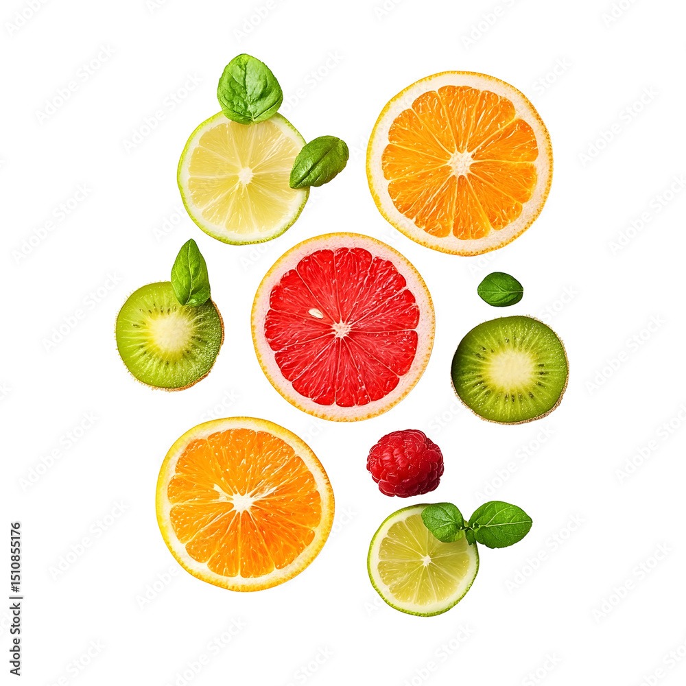 Obraz premium Citrus fruit slices composition