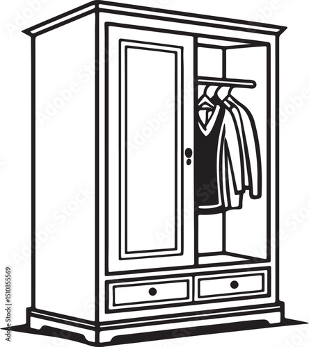 wardrobe vector icon
