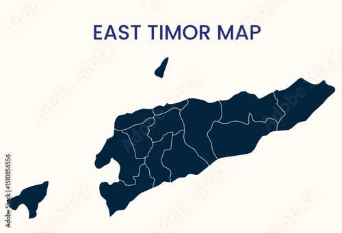 Map of East Timor, East Timor Map Vector Illustration.