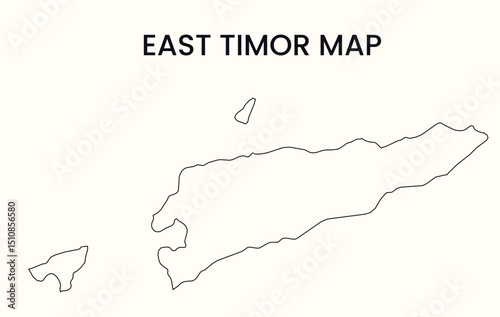Map of East Timor, East Timor Map Vector Illustration.