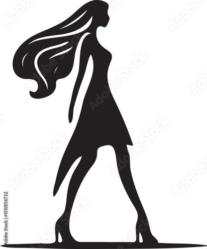  Stylish Woman Silhouette Walking
