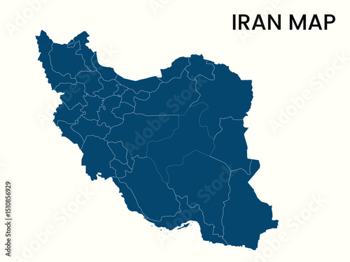 Map of Iran, Iran Map Vector Illustration.