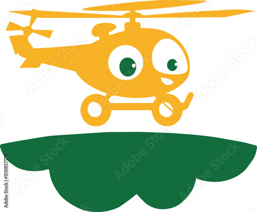 Dual Rotor Helicopter Vector Art