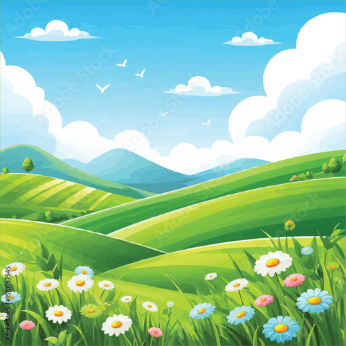 Summer Landscape with flower