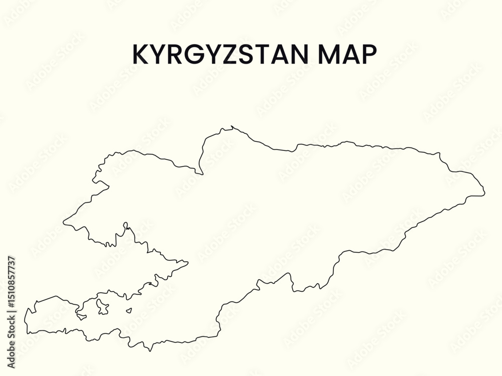 Fototapeta premium Map of Kyrgyzstan, Kyrgyzstan Map Vector Illustration.