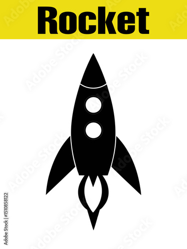 Bold Rocket Silhouette for Space Adventure Designs