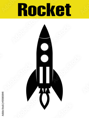Bold Rocket Silhouette for Space Adventure Designs