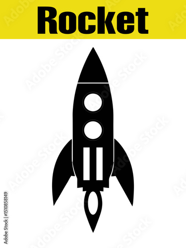 Bold Rocket Silhouette for Space Adventure Designs