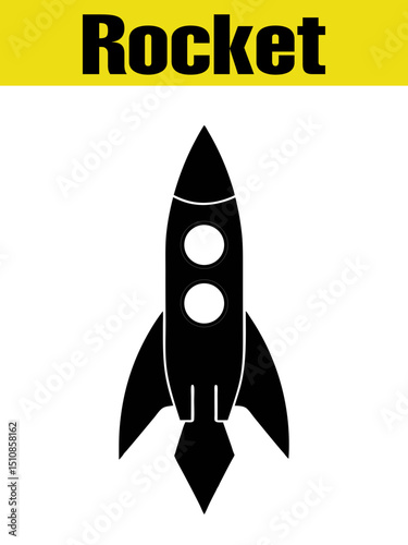 Bold Rocket Silhouette for Space Adventure Designs