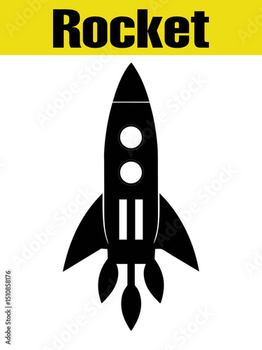 Bold Rocket Silhouette for Space Adventure Designs