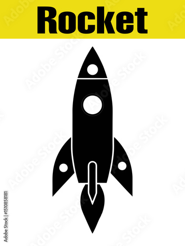 Bold Rocket Silhouette for Space Adventure Designs
