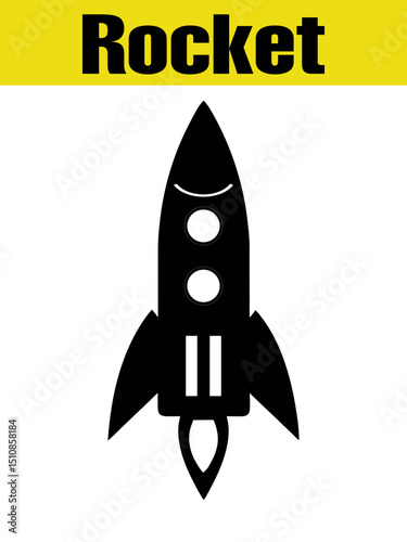 Bold Rocket Silhouette for Space Adventure Designs