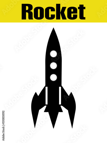 Bold Rocket Silhouette for Space Adventure Designs