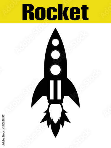 Bold Rocket Silhouette for Space Adventure Designs
