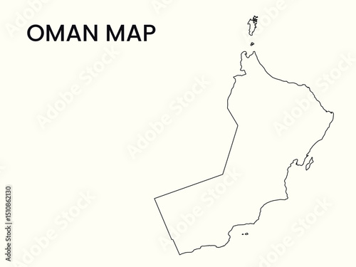 Map of Oman, Oman Map Vector Illustration.