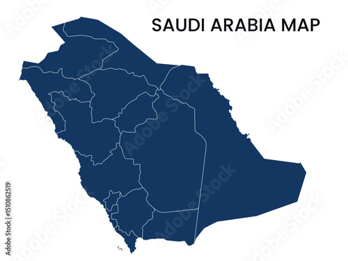 Map of Saudi Arabia, Saudi Arabia Map Vector Illustration. Saudi Arabia