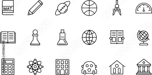 school subjects icon set  containing study subject (1).eps