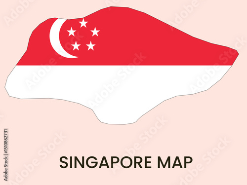 Map of Singapore, Singapore Map Vector Illustration. Singapore