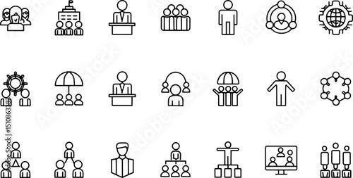 stakeholder line editable icons set  vector illust.eps