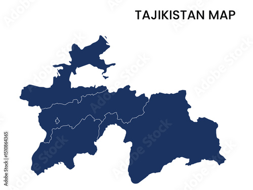 Map of Tajikistan, Tajikistan Map Vector Illustration. Tajikistan