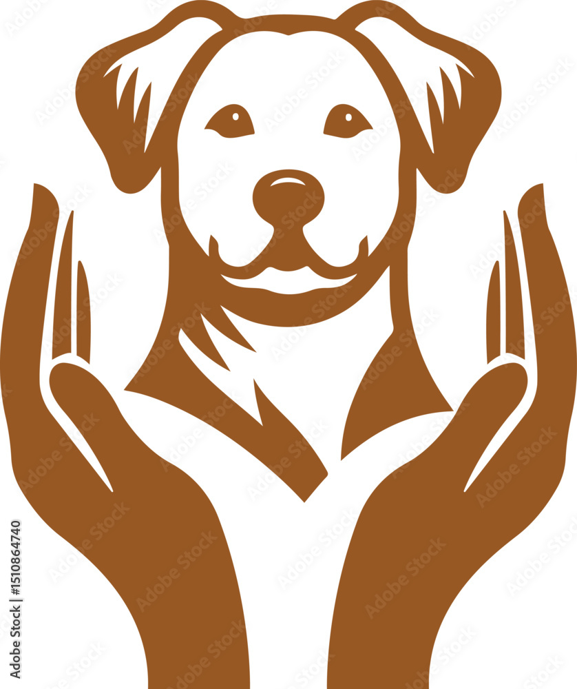 Obraz premium dog care hand logo