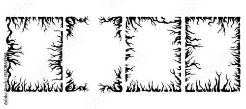 Cyber Sigilism Overlay Texture Set. Neo-tribal posters in halftone style. Overlay texture, vector stamps neo tribal for album cover, cd, vinyl, posters. Gothic pattern, cyber sigilism. Graphic