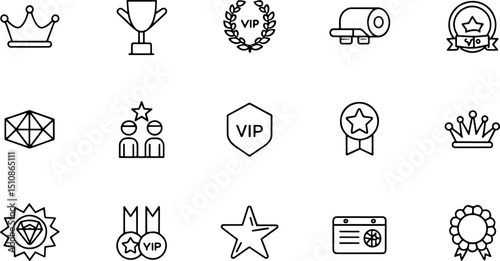 vip icon set  containing crown  diamond  quality   (1).eps